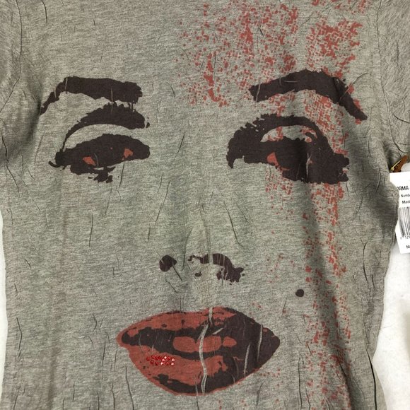 Norma Jeane NWT Women's Small Grey Long Sleeve Marilyn Monroe Shirt MSRP $75 - Picture 3 of 11
